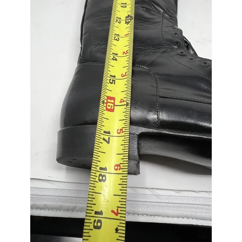 Justin V9296 Black Leather Horse Field Riding High Lace Boots Shoes Womens 4C‎